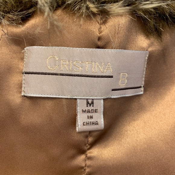 Cristina B Long Faux Fur Vest Brown - Picture 7 of 11